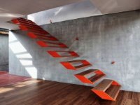 interior floating steel staircase
