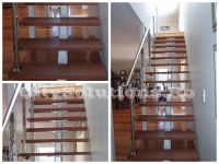 single stringer stair with glass railing