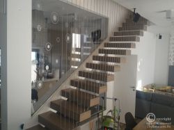 stainless steel railing with cables