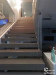 modern stairs with wooden steps