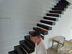 floating stair with coffered steps
