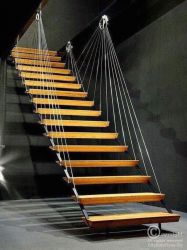 suspended stairs with cable railing