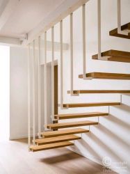 suspended wooden steps